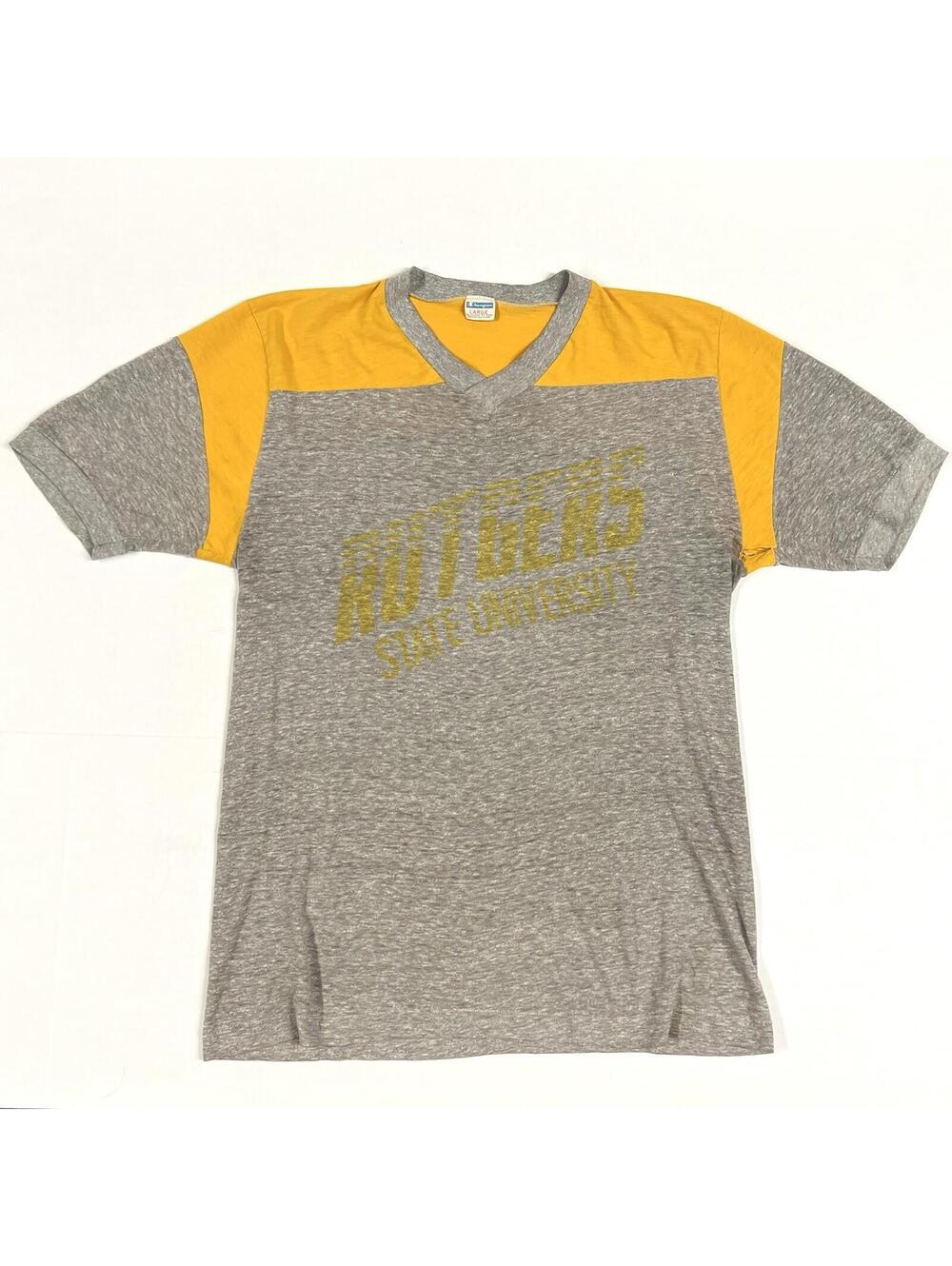 Paper Thin Rutgers State University True Vintage T Shirt c. 70s Sz L Champion